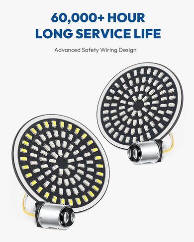 2 inch Turn Signals, 81 LEDs Front Rear Turn Signal with 4 Smoked Len Cover Fit for Harley Touring Street Glide Road King Road Glide Road King Dyna Sportster Iron 883 1200 Softail 1986-2024 in Kuwait