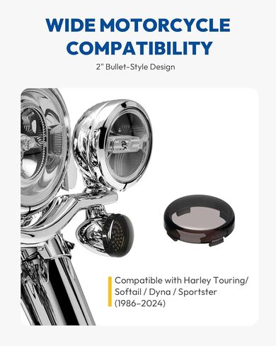 2 inch Turn Signals, 81 LEDs Front Rear Turn Signal with 4 Smoked Len Cover Fit for Harley Touring Street Glide Road King Road Glide Road King Dyna Sportster Iron 883 1200 Softail 1986-2024 in Kuwait