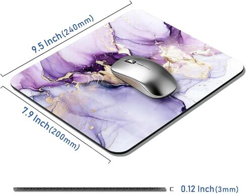 Square Purple and Gold Mouse Pad Small, Abstract Fluid Art Marble Mousepad, Washable Cloth Mouse Mat, Non-Slip Rubber Base Computer pad for Laplop, 9.5 x7.9 inch in Saudi Arabia