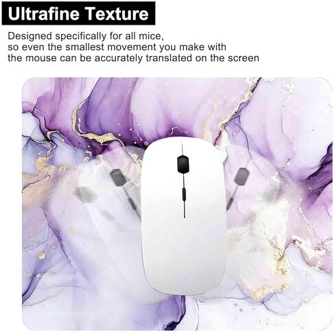 Square Purple and Gold Mouse Pad Small, Abstract Fluid Art Marble Mousepad, Washable Cloth Mouse Mat, Non-Slip Rubber Base Computer pad for Laplop, 9.5 x7.9 inch in Saudi Arabia
