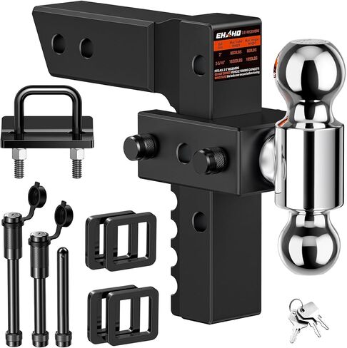 Ehaho Adjustable Trailer Hitch, Drop Hitch 2 Inch Receiver with 6 Inch Drop/Rise for Truck 12,500 LBS GTW, Waterproof Double Anti-Theft Locking Hitch Pins in Kuwait