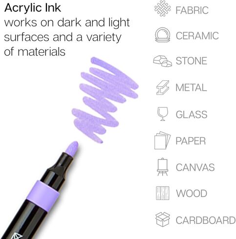 KINGART Acrylic Paint Markers, 36 Colors, 2mm Tip, Water-Based Ink in Saudi Arabia