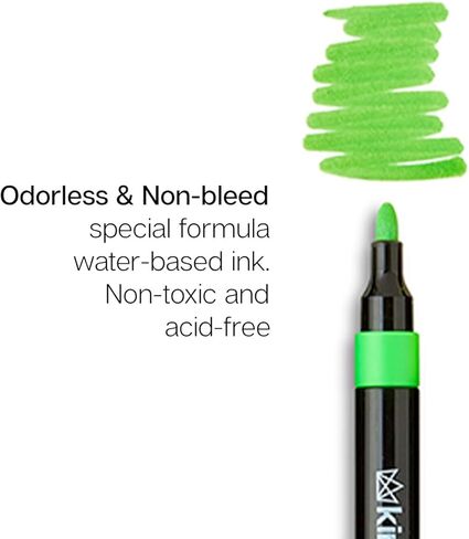 KINGART Acrylic Paint Markers, 36 Colors, 2mm Tip, Water-Based Ink in Saudi Arabia