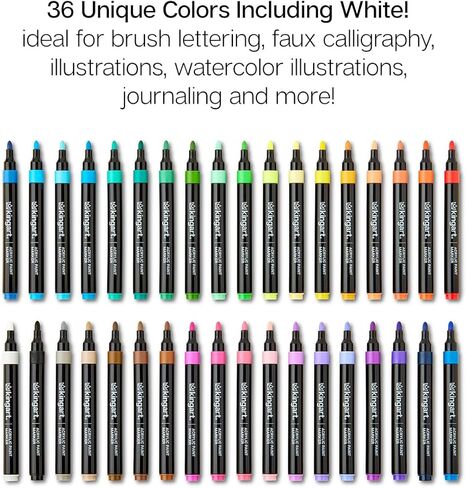 KINGART Acrylic Paint Markers, 36 Colors, 2mm Tip, Water-Based Ink in Saudi Arabia