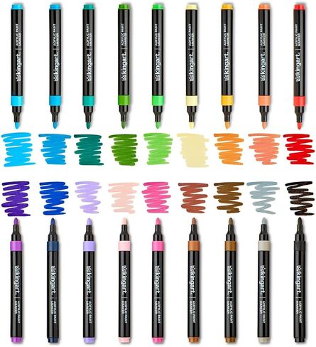 KINGART Acrylic Paint Markers, 36 Colors, 2mm Tip, Water-Based Ink in Saudi Arabia