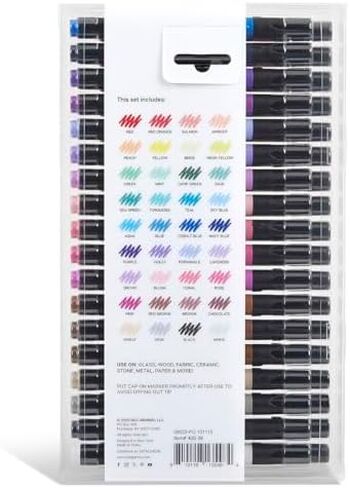 KINGART Acrylic Paint Markers, 36 Colors, 2mm Tip, Water-Based Ink in Saudi Arabia