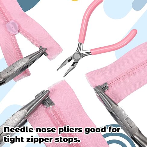 Zipper Repair Kit Tool, 2 Pack Zipper Pliers, Zippers Install Pliers, Needle-Nose Plier and End-Cutting Plier for Zippers Replacement, Fix, DIY Jewelry and Home Maintenance in Kuwait