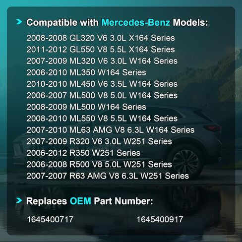 ABS Wheel Speed Sensor Front Rear Compatible with Mercedes-Benz GL320 ML320 ML350 ML450 R320 R350 GL550 ML500 ML550 ML63 R500 R63 2006 2007 2008 2009 2010 2011 2012, 1645400717 1645400917 in Saudi Arabia