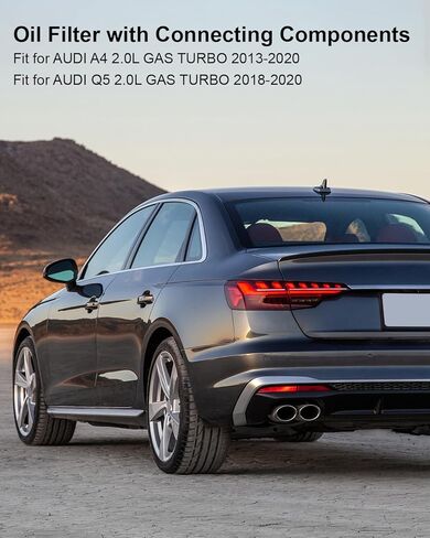 فلتر زيت مناسب لسيارة AUDI A3 A4 Q5 TT 2.0L GAS TURBO VOLKSWAGEN BEETLE GTI 2.0L GAS TURBO استبدال 06L115678Q 06k115441B 06L115401B 06L115678T، مع قطعة اتصال in Kuwait