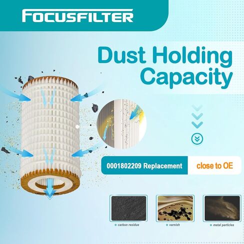 FOCUSFILTER HU718/5x OEM Grade Oil Filter, Compatible with Mercedes-Benz C230/C240/C320/C300 /E350/E320/C350/E500/G1450/SL500/CL500, Replaces 05102905AB, 05102905AA, A1121800009 in Kuwait
