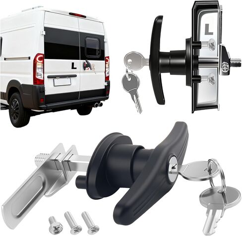T-Handle Truck Topper Lock Kit with Lock Cam & 2PCS Keys,Sturdy Camper Shell Locks Latch for Replacing Old Parts,Practical Truck Cap Locks Camper Shell Accessories (L) in Kuwait