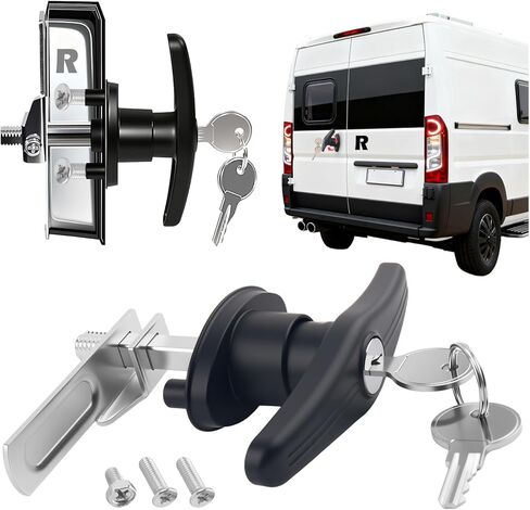 T-Handle Truck Topper Lock Kit with Lock Cam & 2PCS Keys,Sturdy Camper Shell Locks Latch for Replacing Old Parts,Practical Truck Cap Locks Camper Shell Accessories (L) in Saudi Arabia