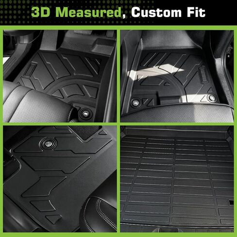Floor Mats for Acura MDX 7 Seats 2014-2021 (Only for 7 Seat, Not for Hybrid Models, 6-Seat Models and Type S Advance), TPE Waterproof Non-Slip All Weather Protection Custom, Floor Mats & Cargo Liner in Kuwait