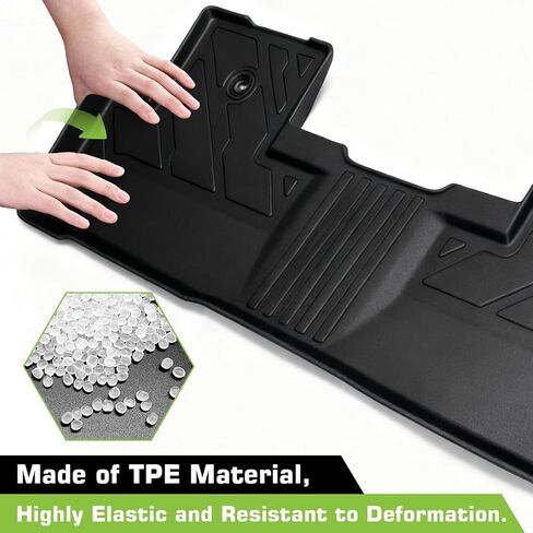 Floor Mats for Acura MDX 7 Seats 2014-2021 (Only for 7 Seat, Not for Hybrid Models, 6-Seat Models and Type S Advance), TPE Waterproof Non-Slip All Weather Protection Custom, Floor Mats & Cargo Liner in Kuwait