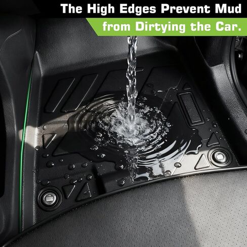 Floor Mats for Acura MDX 7 Seats 2014-2021 (Only for 7 Seat, Not for Hybrid Models, 6-Seat Models and Type S Advance), TPE Waterproof Non-Slip All Weather Protection Custom, Floor Mats & Cargo Liner in Kuwait