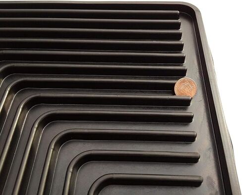 Black Rubber Slush Floor Mats for Semi Truck - Universally fits Many (See Measurements) Kenworth Peterbilt Freightliner Mack - All-Weather/Terrain High Ridged 2 Piece Cab Fronts in Kuwait