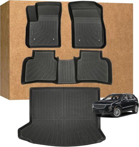 Floor Mats for Cadillac XT4 2019-2025, Heavy Duty TPE Waterproof Non-Slip All Weather Protection Custom, Floor Mats & Cargo Liner in Kuwait