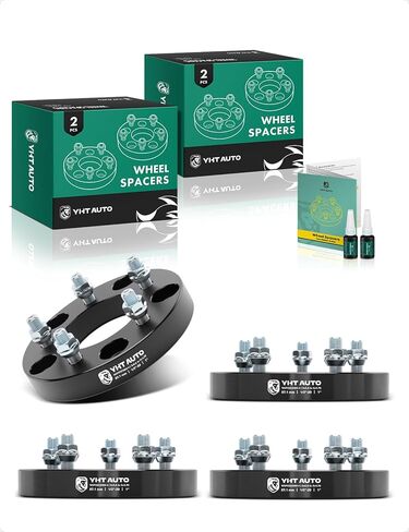 YHTAUTO 5x5.5 to 5x4.75 Wheel Adapters 1 Inch Compatible with Dodge Ford Jeep, Tire Adapters w/ 1/2"-20 & 12.9 Grade Studs, 87.1mm Center Bore 5 Lug 2PCS Black in Saudi Arabia