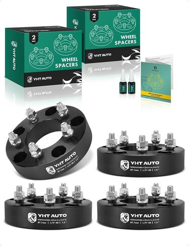 YHTAUTO 5x5.5 to 5x4.75 Wheel Adapters 1 Inch Compatible with Dodge Ford Jeep, Tire Adapters w/ 1/2"-20 & 12.9 Grade Studs, 87.1mm Center Bore 5 Lug 2PCS Black in Saudi Arabia