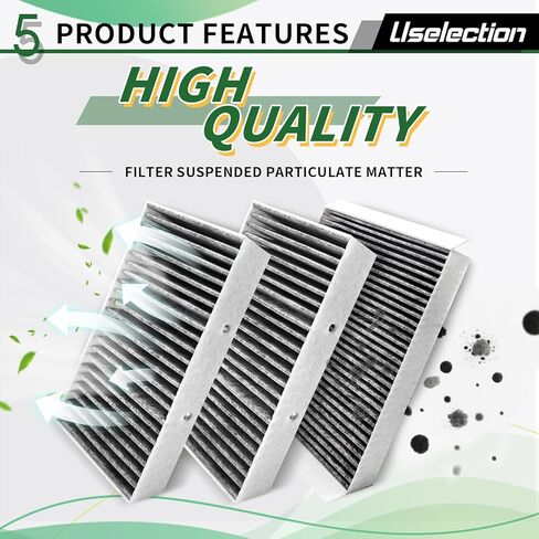 Cabin Engine Air Filter with Activated Carbon Kit for Mercedes (2016-2019) GLE400 GLE350 GLE550e GLE43/GLE63 AMG; (2012-2015) ML350; (2017-2019) GLS450 GLS550,Replaces 1668300318 1668300218 in Kuwait