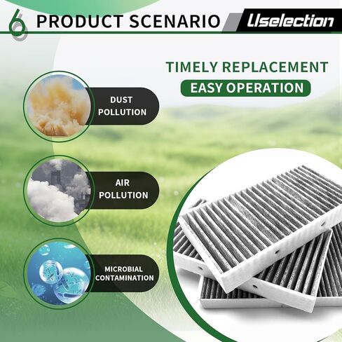 Cabin Engine Air Filter with Activated Carbon Kit for Mercedes (2016-2019) GLE400 GLE350 GLE550e GLE43/GLE63 AMG; (2012-2015) ML350; (2017-2019) GLS450 GLS550,Replaces 1668300318 1668300218 in Kuwait