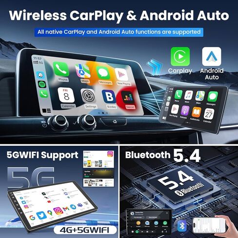 راديو السيارة لسيارة Toyota Camry 2015 2016 2017: 5GWi-Fi 10 بوصة 1280 * 800 شاشة لمس ستيريو للسيارة (2G+64G)، Carplay Android Auto، وحدة رأس كاميرا احتياطية 1080 بكسل، نظام تحديد المواقع بلوتوث FM RDS EQ DSP SWC in Kuwait