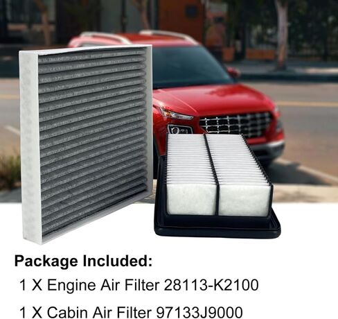 28113-K2100 Engine Air Filter and 97133J9000 Cabin Air Filter Set Fit For 2020-2026 Hyundai Venue 1.6L in Kuwait