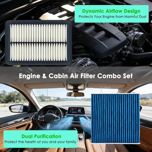 Engine And Cabin Air Filter Combo For Accord Hybrid (2023-2025),CRV Hybrid (2023-2025), Civic Hybrid (2025) (Fits 2.0L Hybrid Only) Replace 17220-6MA-J01, 80292-TF0-G01 in Saudi Arabia