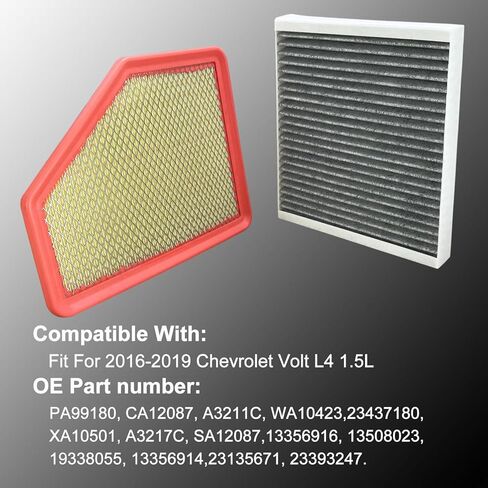 23437180 Engine Air Filter and 13356916 Cabin Air Filter Set Fit For 2016-2019 Chevy Volt L4 1.5L in Kuwait