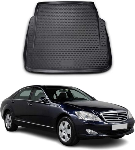 OMAC Floor Mats for Mercedes S Class W220 Long S500 S55 AMG 1999-2006 Car Mats All Weather 3D Custom Fit Rubber Mat Waterproof Odorless TPE Floor Liners Laser Measured Non-Slip (Black) in Saudi Arabia