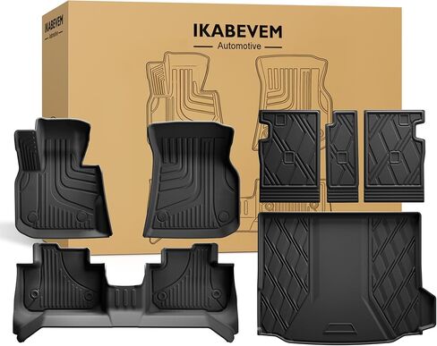 Floor Mats & Cargo Liner & Backrest Mat Fit for 2018-2024 BMW X3 (G01) 30i M40i X3M, Not for Raised Cargo Floor (with Spare Tire), Not for X3 30e - All Weather Floor Liners for X3 Accessories in Saudi Arabia