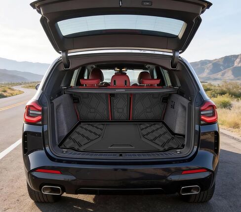 Floor Mats & Cargo Liner & Backrest Mat Fit for 2018-2024 BMW X3 (G01) 30i M40i X3M, Not for Raised Cargo Floor (with Spare Tire), Not for X3 30e - All Weather Floor Liners for X3 Accessories in Saudi Arabia