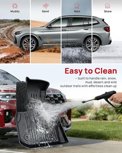 Floor Mats & Cargo Liner & Backrest Mat Fit for 2018-2024 BMW X3 (G01) 30i M40i X3M, Not for Raised Cargo Floor (with Spare Tire), Not for X3 30e - All Weather Floor Liners for X3 Accessories in Saudi Arabia
