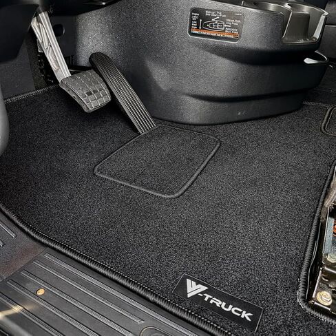 Carpet Floor Mat Set Compatible with Freightliner Cascadia 126 (Automatic) Custom Fit – Full Cab Interior Floor Liners – Heavy Duty Carpet, Easy Clean, Black with Black Stitching in Kuwait