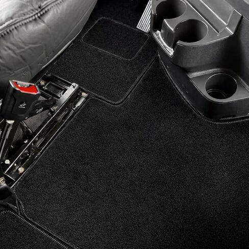 Carpet Floor Mat Set Compatible with Freightliner Cascadia 126 (Automatic) Custom Fit – Full Cab Interior Floor Liners – Heavy Duty Carpet, Easy Clean, Black with Black Stitching in Kuwait
