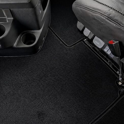 Carpet Floor Mat Set Compatible with Freightliner Cascadia 126 (Automatic) Custom Fit – Full Cab Interior Floor Liners – Heavy Duty Carpet, Easy Clean, Black with Black Stitching in Kuwait
