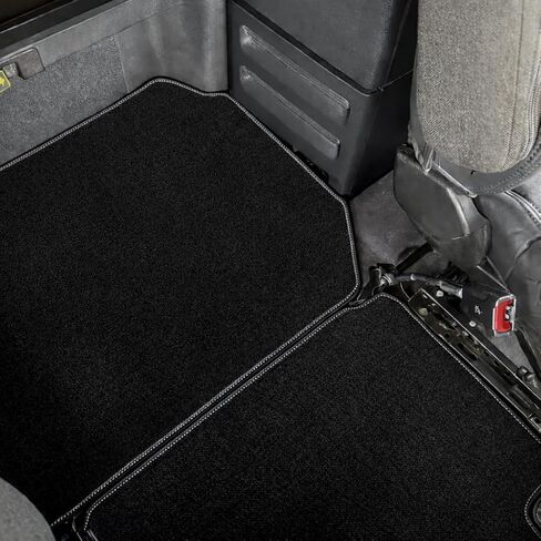Carpet Floor Mat Set Compatible with Freightliner Cascadia 126 (Automatic) Custom Fit – Full Cab Interior Floor Liners – Heavy Duty Carpet, Easy Clean, Black with Black Stitching in Kuwait
