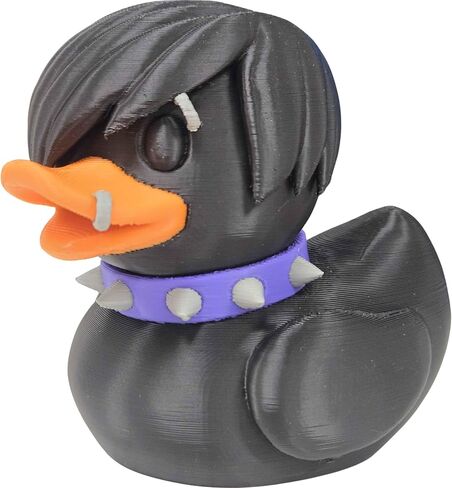 تمثال Emo Goth Duck مع ثقوب وياقة بانك - ديكور جمالي بديل للمكتب أو الرف - هدية قابلة للتحصيل - مطبوعة ثلاثية الأبعاد في كندا in Saudi Arabia