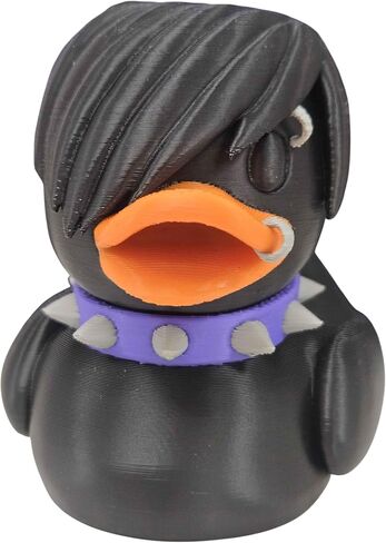 تمثال Emo Goth Duck مع ثقوب وياقة بانك - ديكور جمالي بديل للمكتب أو الرف - هدية قابلة للتحصيل - مطبوعة ثلاثية الأبعاد في كندا in Saudi Arabia