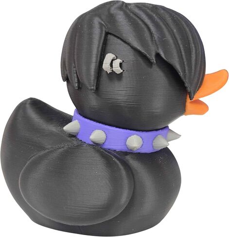 تمثال Emo Goth Duck مع ثقوب وياقة بانك - ديكور جمالي بديل للمكتب أو الرف - هدية قابلة للتحصيل - مطبوعة ثلاثية الأبعاد في كندا in Saudi Arabia