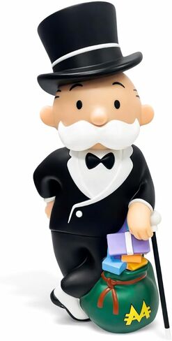 Monopoly Man Piggy Bank Collector's Edition | Mr Monopoly Man Bank | Classic Monopoly Board Game Figurine | Rich Uncle Pennybags Coin Jar | Banker Piggy Bank Vault Home Decor | PVC | 10" X 4.5" in Saudi Arabia