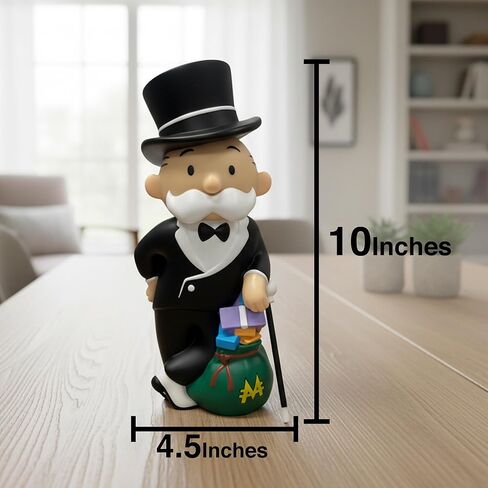 Monopoly Man Piggy Bank Collector's Edition | Mr Monopoly Man Bank | Classic Monopoly Board Game Figurine | Rich Uncle Pennybags Coin Jar | Banker Piggy Bank Vault Home Decor | PVC | 10" X 4.5" in Saudi Arabia