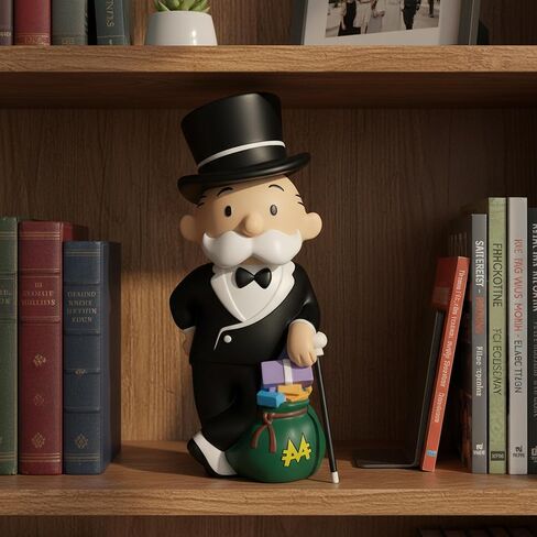 Monopoly Man Piggy Bank Collector's Edition | Mr Monopoly Man Bank | Classic Monopoly Board Game Figurine | Rich Uncle Pennybags Coin Jar | Banker Piggy Bank Vault Home Decor | PVC | 10" X 4.5" in Saudi Arabia