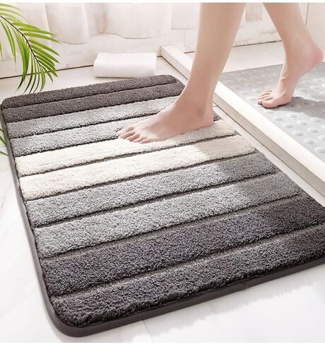 Thin Version,Bathroom Rug, Bathroom Mat, Extra Soft Absorbent Premium Bath Rug, Area Rugs,Grey,(15.7 * 23.6inches) in Saudi Arabia