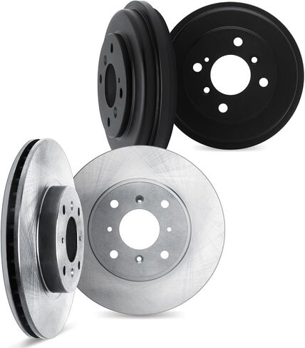 Dynamic Friction Company Brake Rotors For 2017-2023 Nissan Kicks; 2020-2023 Nissan Versa| Front and Rear Blank Brake Rotor and Drum Set| Disc Brake Rotors in Saudi Arabia