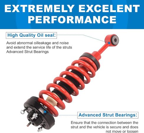 2x زوج أمامي أحمر كامل ممتص للصدمات مع مجموعة زنبركية ملفوفة متوافقة مع 2004-2008 Ford F-150، 2006-2008 Lincoln Mark LT، 171361 in Kuwait