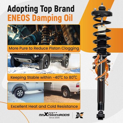 maXpeedingrods Rear Struts Sway Bars Kit for Honda Accord 2003-2007 & Acura TL 2004-2008, 171372 K90342 K90343 Direct Replacement Shock Absorber Struts Assembly with Coil Spring Sway Bar End Links in Saudi Arabia