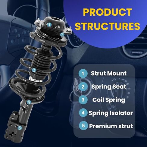 Front and Rear Shock Struts Complete Assembly w/Coil Spring for BMW X5 2014 2015 2016 2017 2018 3.0L l6 4.4L V8, for BMW X5 2016 2017 2018 2.0L l4 Suspension kit Complete full set in Kuwait