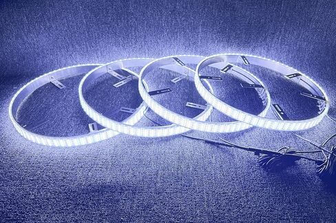 مصابيح LED للعجلات مقاس 17.5 بوصة رباعية الصفوف - توصيل فلاش ستروب وتشغيل التحكم عبر البلوتوث in Kuwait
