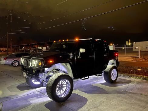مصابيح LED للعجلات مقاس 17.5 بوصة رباعية الصفوف - توصيل فلاش ستروب وتشغيل التحكم عبر البلوتوث in Kuwait
